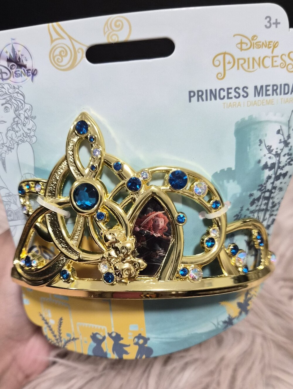 Disney Princess Merida Gold Tiara with Blue Gem Accents